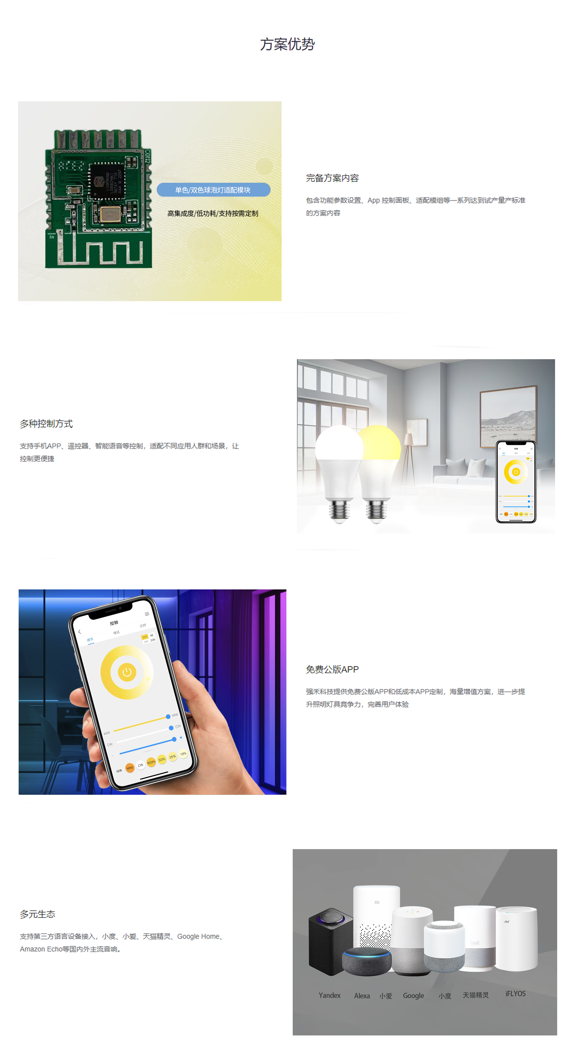 Wi-Fi双色温球泡灯智能方案