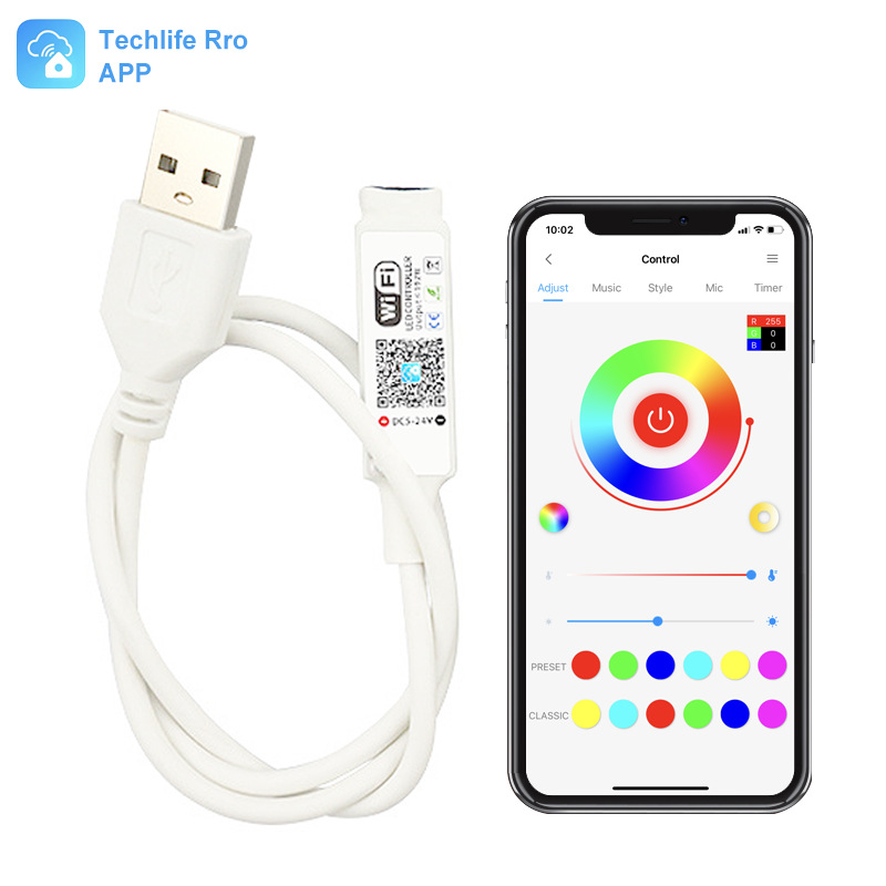 无线便捷控制，体验智能生活：WiFi双模Mini灯带控制器
